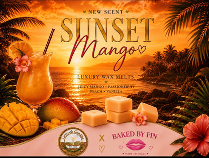 BAKED BY FIN X LAYCOCK CANDLES SUNSET MANGO Luxury wax melts