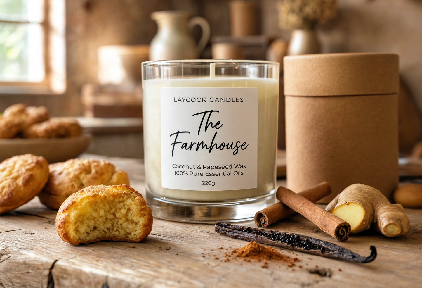 The Farmhouse Essential Oil Luxury Candle | Natural Home Fragrance | Laycock Candles