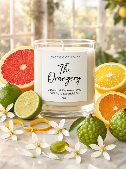 The Orangery Essential Oil Luxury Candle | Citrus Home Fragrance | Laycock Candles