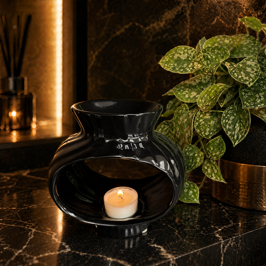 The Anastasia Ceramic Wax Burner Black
