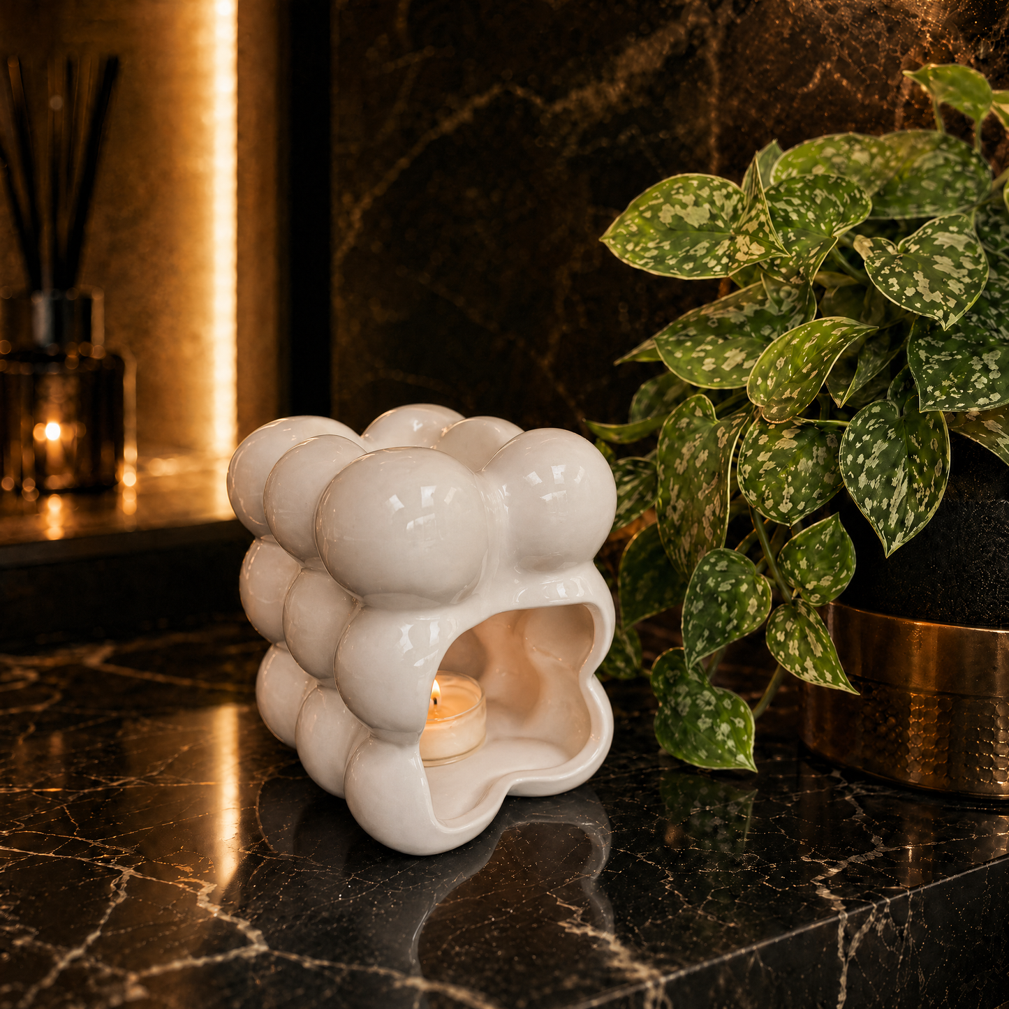 The Allegra Ceramic Wax Burner White